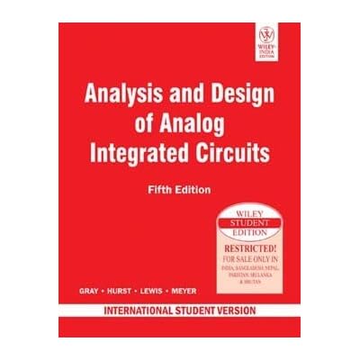 Analysis and Design of Analog Integrated Circuits Jamaica | Ubuy